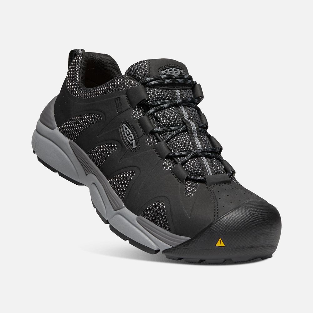 Pantofi Keen Romania Barbati Negrii/Gri San Antonio Esd (Aluminum Toe) 1026-YOBEX